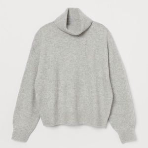 H&M Grey Knit Turtle Neck Wool Blend Sweater S